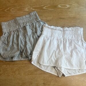 Free‎ People Movement The Way Home Shorts Size Medium White & Gray Lot Of 2